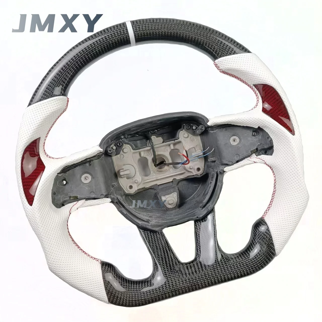 Custom Racing Car Steering Wheel for 2014-2019 for Dodge Challenger Charger SRT Made with Real Carbon Fiber