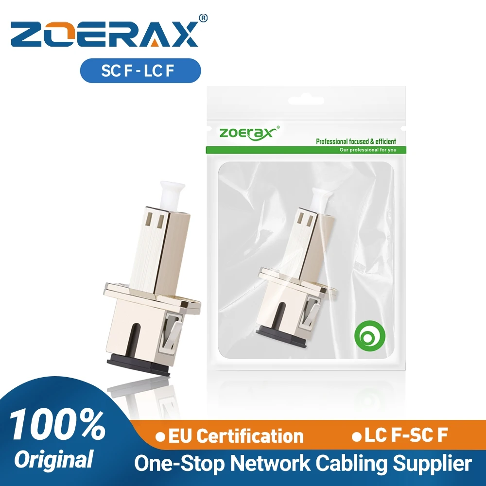 ZoeRax SC Female to LC Female UPC Simplex Fiber Adapter Single Mode Hybrid Optical Fiber Flange Coupler for FTTH Network