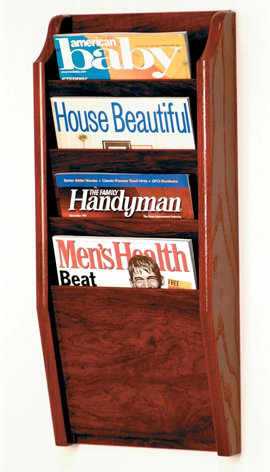 

4 Pocket Cascade Magazine Rack, Mahogany