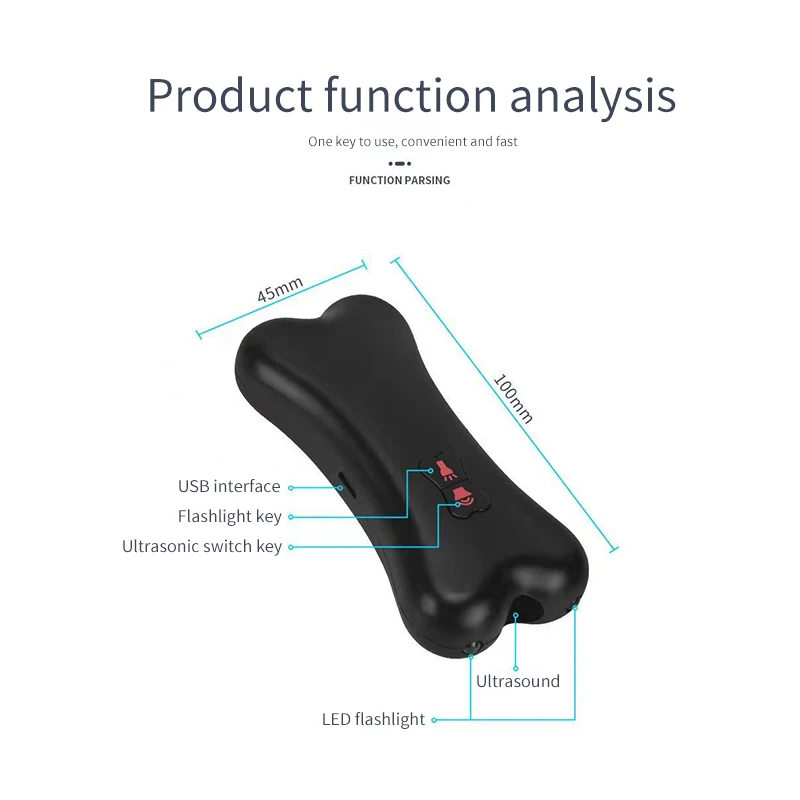 2024 Ultrasonic Handheld Dog Repellent Infrared Dog Deterrent 2 In 1 Pet Trainer With Flashlight Anti Barking Device