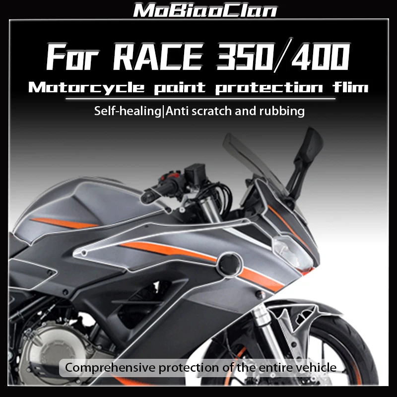 For QJMOTO RACE 350 400 Motorcycle Invisible Coat Repair Film Waterproof And Scratch Resistant Sticker Modification Accessories