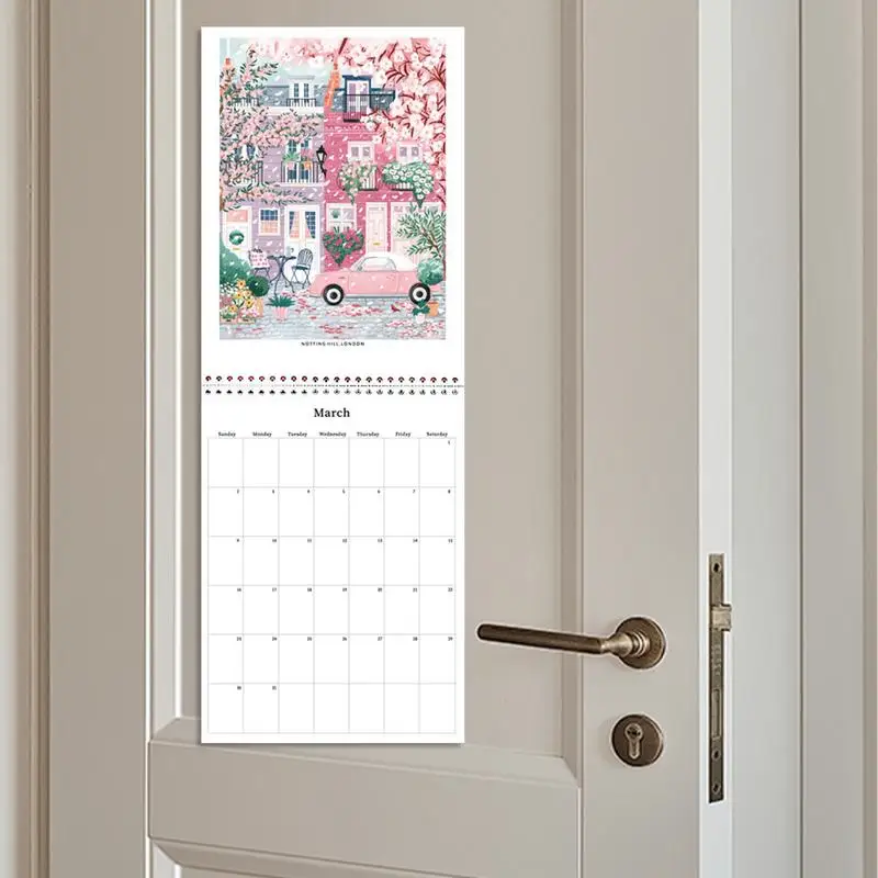 2025, Jahreswandkalender, Spirale, kreativer Kalender, monatlicher Wandkalender, Monatsplaner, Zeitplantafel mit 12 Monaten für das Büro