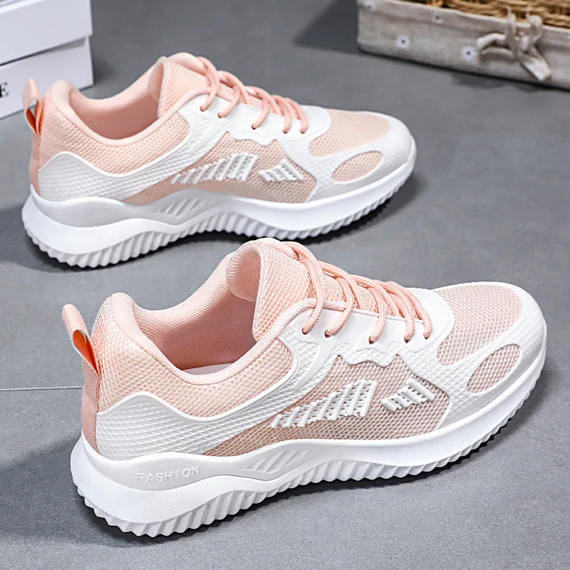 2025 spring new casual breathable running shoes soft sole Korean version of the trend of single shoes wear