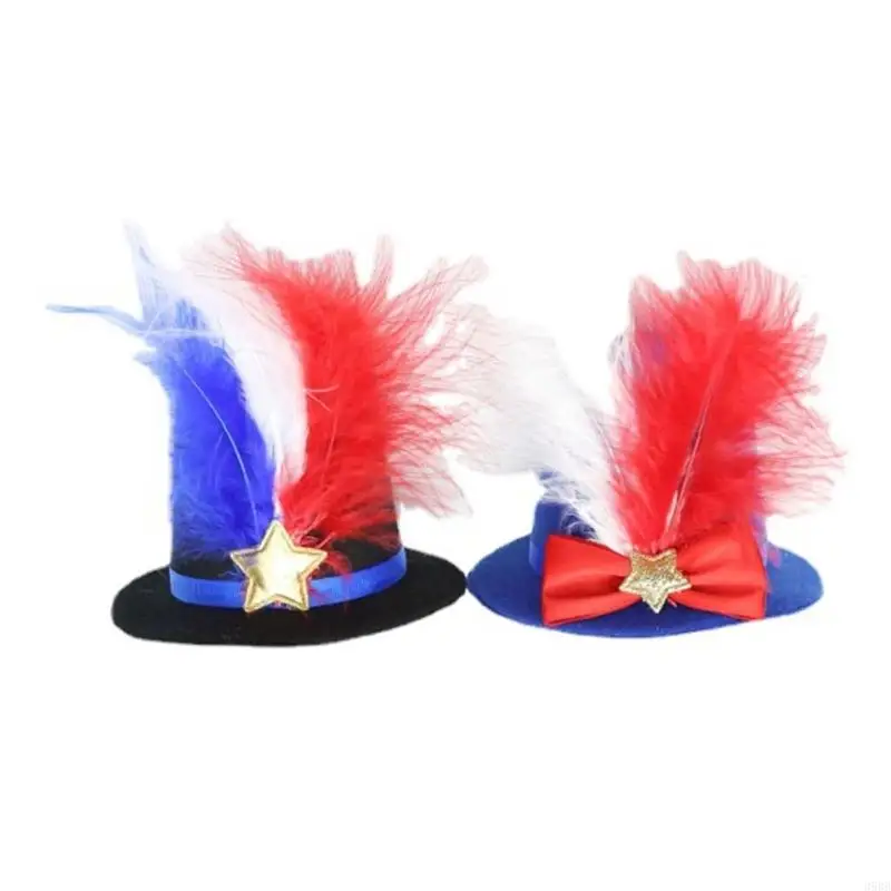 

652F Julycostume Hair Clip Unisex Kids Julycostume Top Hat For Hairpin Party Supply Hairpin Top Hat Glittered Hair Clip