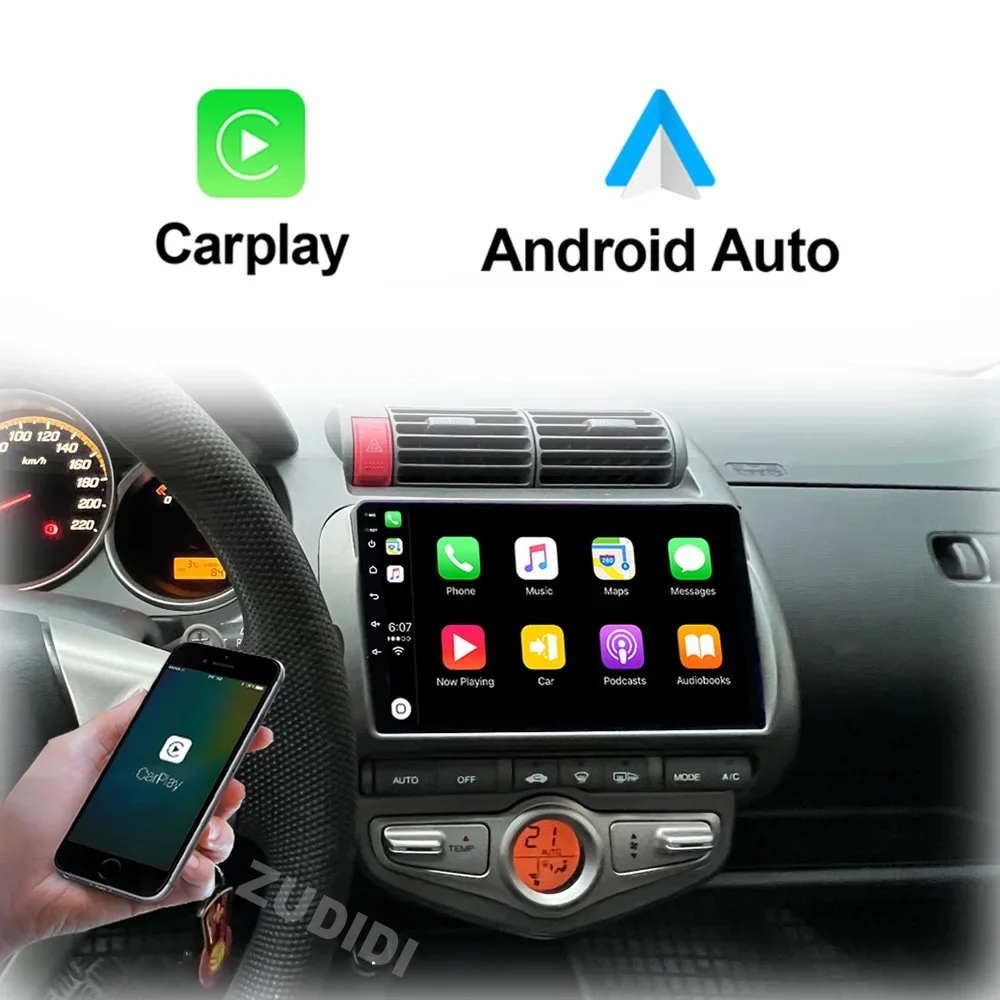 Android 13 สําหรับHonda Jazz City 2004 2005 2006 2007 รถวิทยุเครื่องเล่นมัลติมีเดียระบบนําทางรถยนต์Android Auto Carplay 2 Din