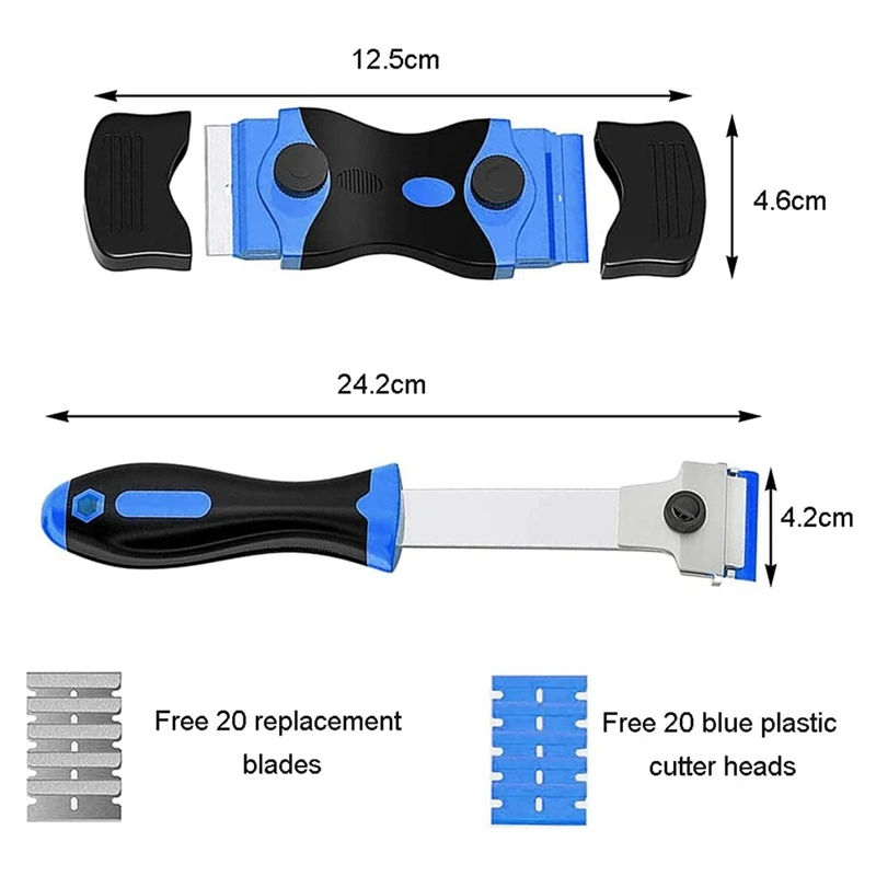 2 PCS Razor Blade Scraper Glass Scraper Hob Plastic Blade Scraper Tool For Removing Label Registration Sticker