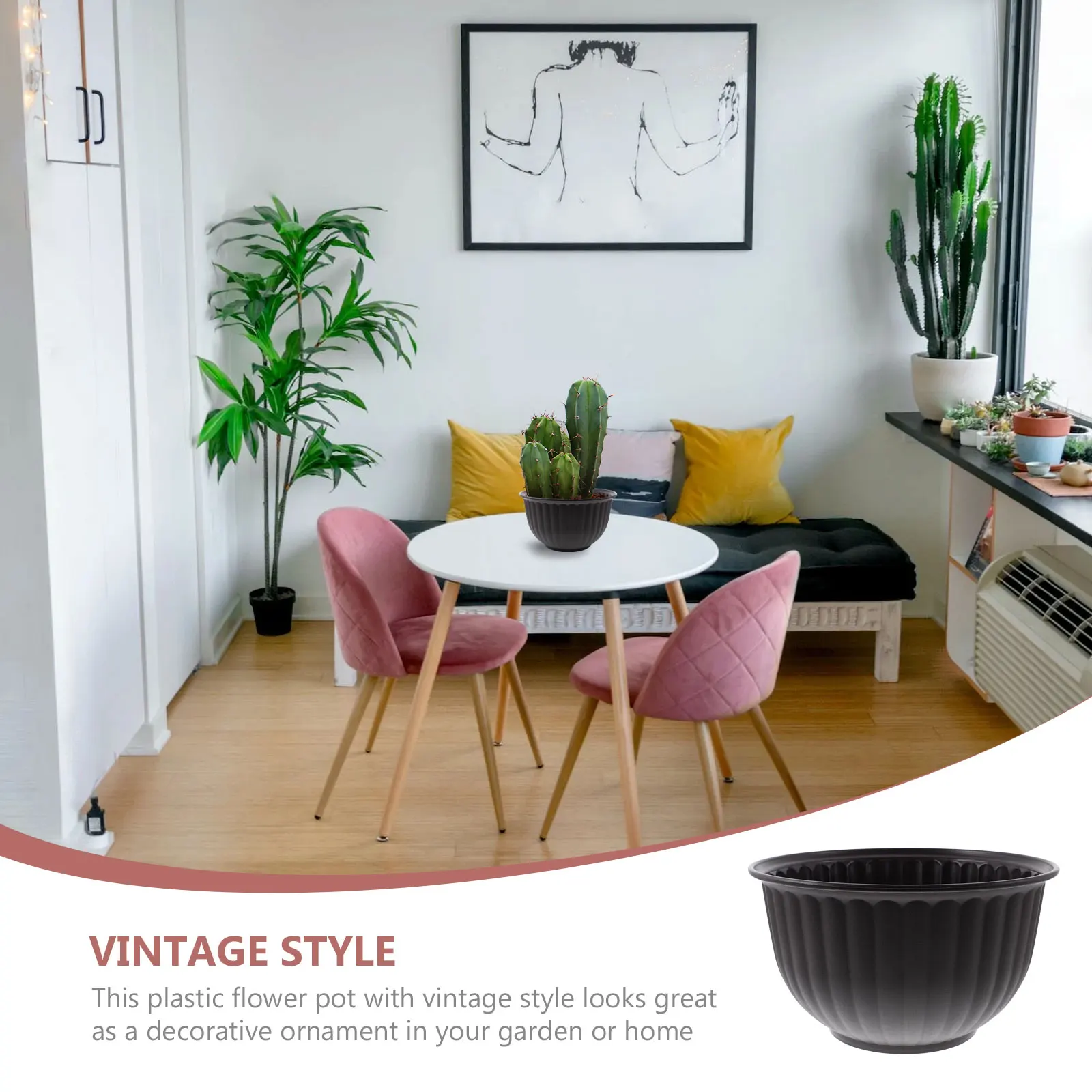 

Vintage Style Hydroponic Flower Pot Large Planters for Indoor Garden Decorative Home Office Dried Flower Container