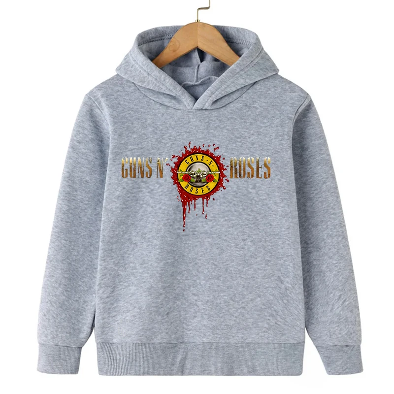 Rock Band Gun N Roses Kids Hoodies Fashion Cool Sweatshirts Cartoon Boys Clothes Children Outwear Baby Girls Autumn Tops,KMT5196