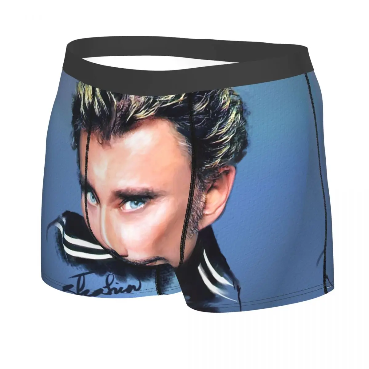 Johnny Hallyday Underwear Men Sexy Printed Custom French Rock Singer Boxer Shorts Panties