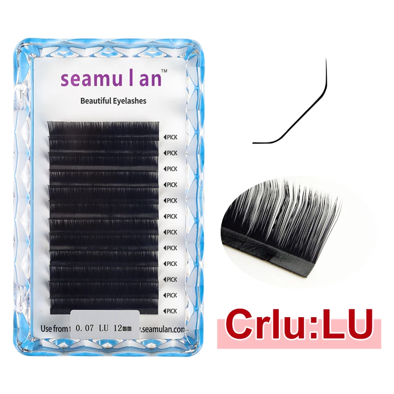 Seamulan LU Curl Lash Extension 8-13mm Matte Mink Eyelashes Extension Individual Eyelashes Specialty LU Curl Makeup False Lashes