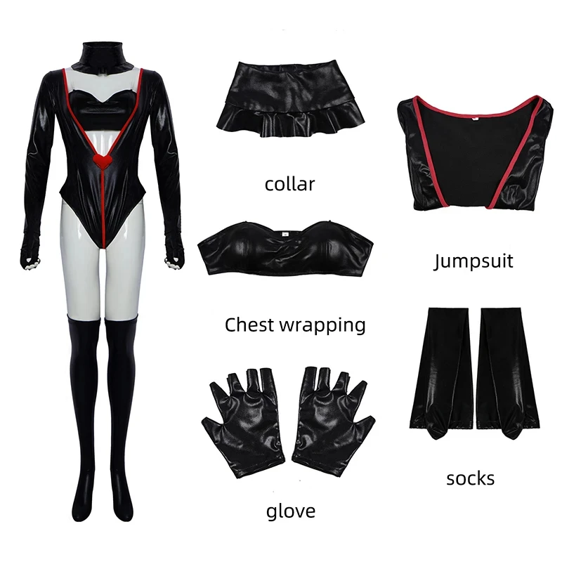 

Anime Angel Dust Cosplay Costumes Women Bodysuit Halloween Carnival Christmas Party Outfit Sexy Leather Disguise Clothes