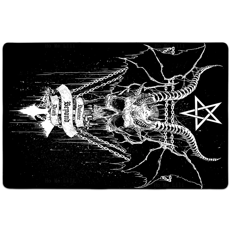 Pentagram Sacred Geometry Baphomet Goat Skull Devil Eyes Occult Dark Fantasy Carpet By Ho Me Lili For Floor Decor Rugs