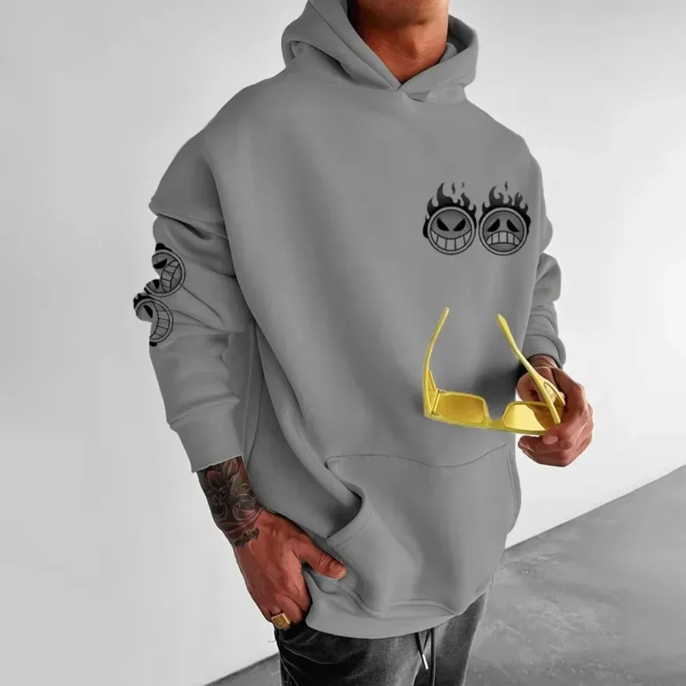 ONE PIECE Trend Explosion Felpa con cappuccio da uomo Maglione Portgas Ace Japan Anime Primavera e autunno Ragazzi Bambini Casual Abbigliamento genitore-figlio