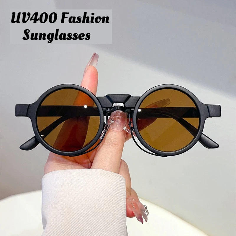 

Sunglasses Woman 2025 New Retro Round Frame Sunglasses Versatile Holiday Travel UV400 Sunshade Sunscreen Men's Sunglasses