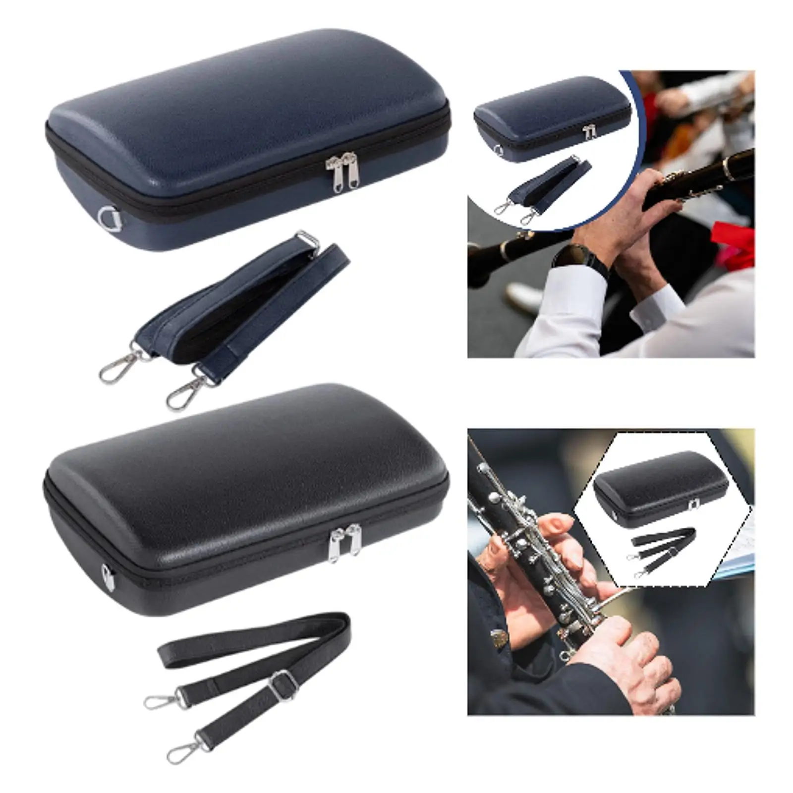 

Waterproof Leather Clarinet Storage Box Shockproof Carrying Case Lightweight Bag with Shoulder Strap for Clarinet Players