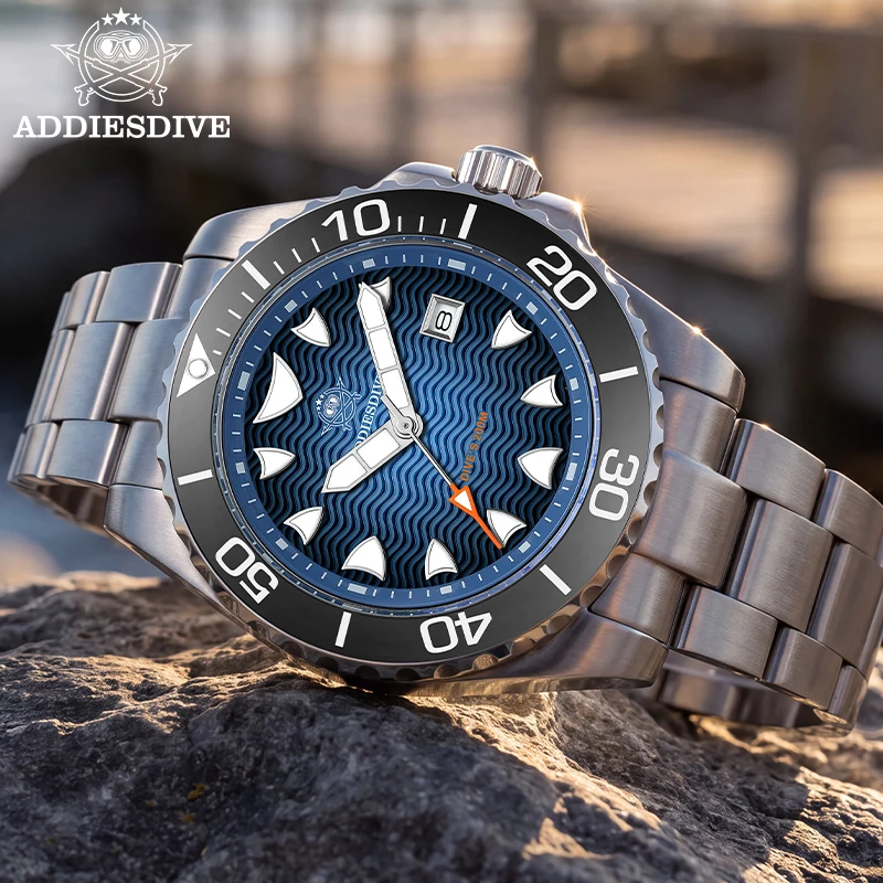 ADDIESDIVE New Men Watch Top Brand 2115 Quartz Wristwatch BWG9 Super Luminous 200m Waterproof Diver Watches 316L Stainless Steel