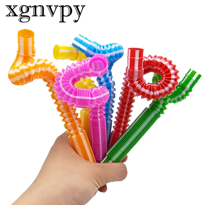 

Xgnvpy Children's Fun Color Children's Decompression Telescopic Tube Toys Diy Stretching Bellows Decompression Vent Toy