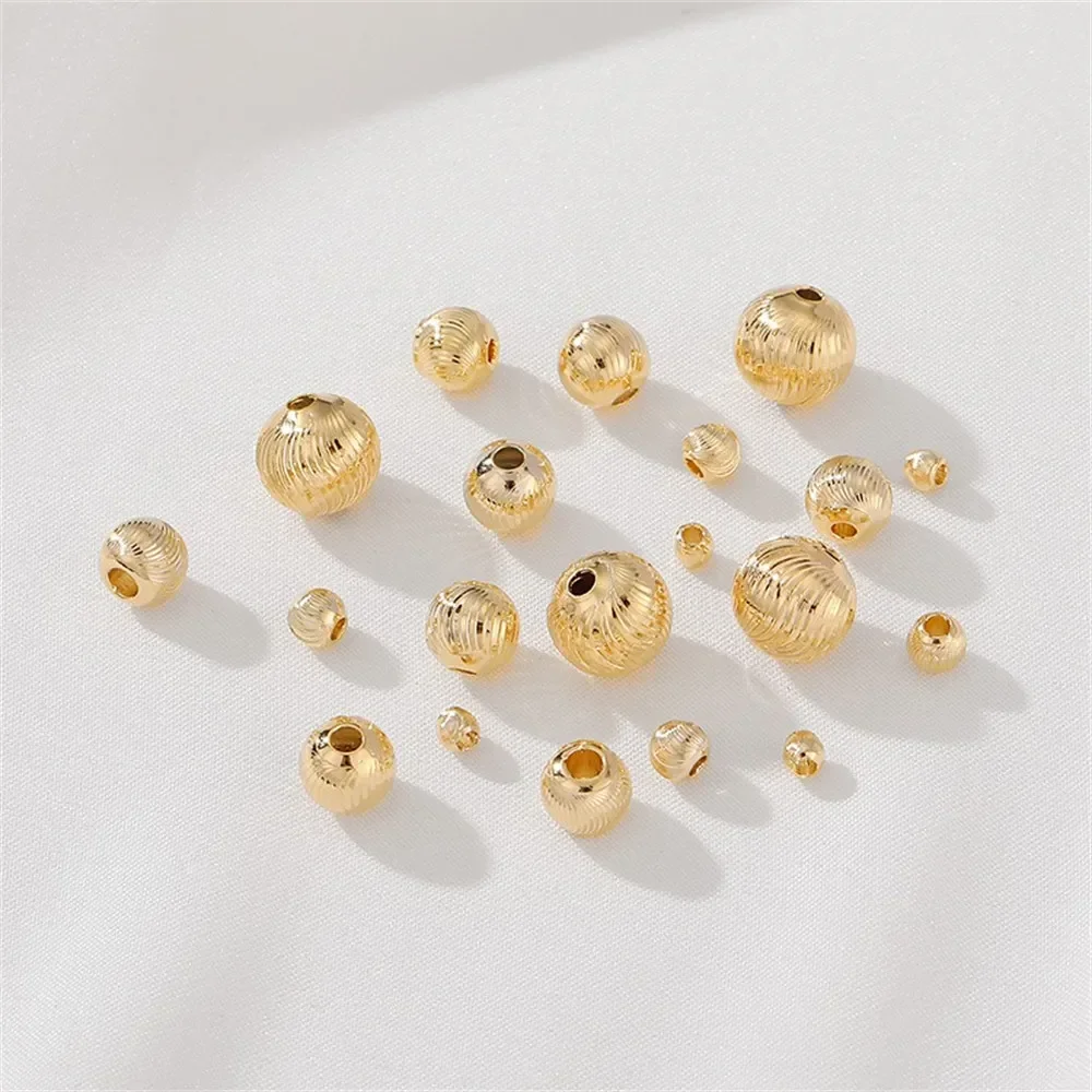 Contas de flores banhadas a ouro 14k, contas redondas cortadas, contas soltas artesanais, pulseiras, colares, acessórios de orelha, material correspondente