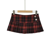 Summer Mini skirts for woman vintage korean fashion plaid skirts for women y2k skirts pleated red plaid skirts preppy style - Image 2