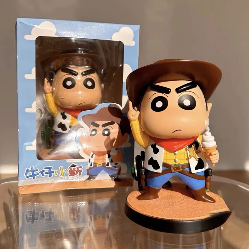 

Crayon Shin-chan Cos Cowboy Figura Anime Action Figures Toys Manga Figurine 17cm Kawaii Doll Model Ornaments Gift for Children