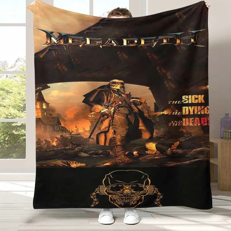 Sign M-Megadeth Heavy Metal Band Soft Flannel Throw Blanket,Cozy Warm Blanket for Bed,Sofa,Living Room,Picnic,Home Decor,Gift