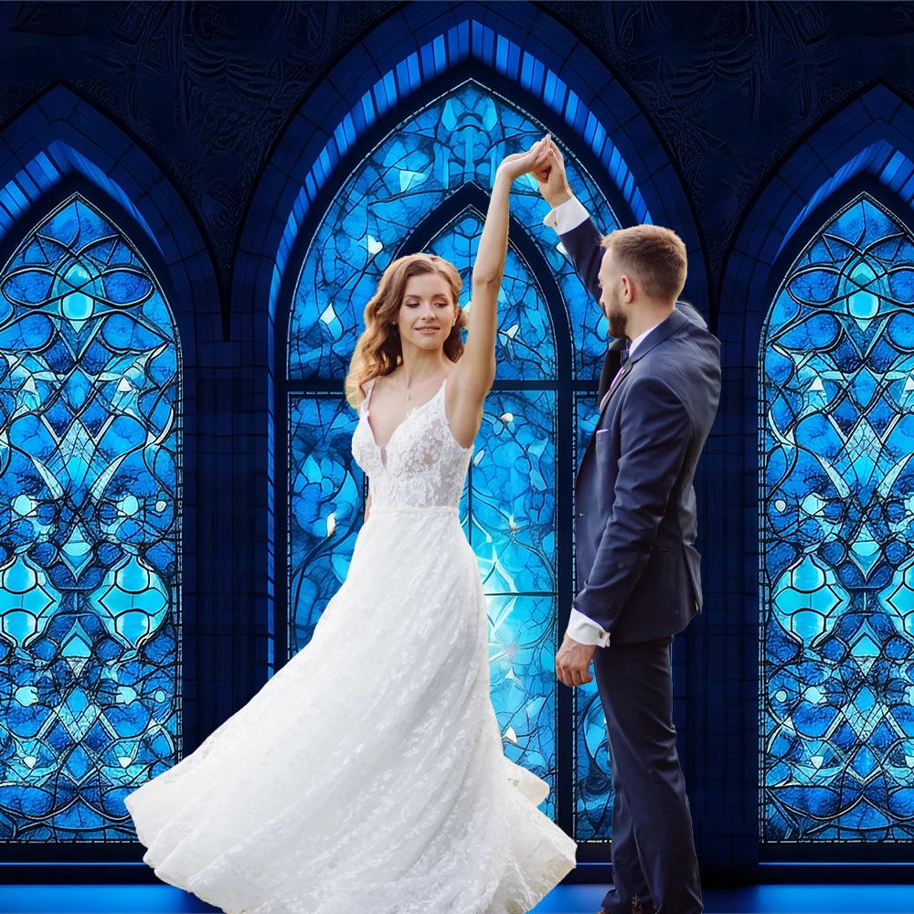 Beenle Photography Backdrop Stained Glass Window Church Pentecost Theme Wedding Maternity Portrait Background for Photo Studio