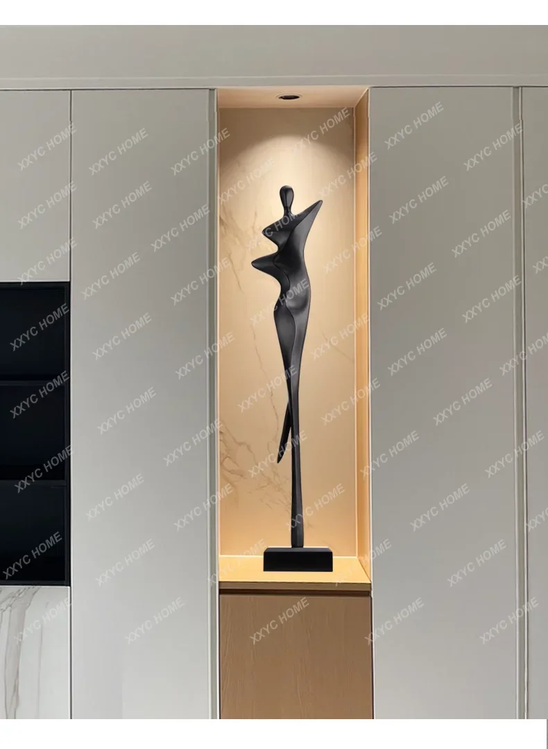 M02 Minimalist abstract figure sculpture floor-to-ceiling ornament entrance living room decoration high sense