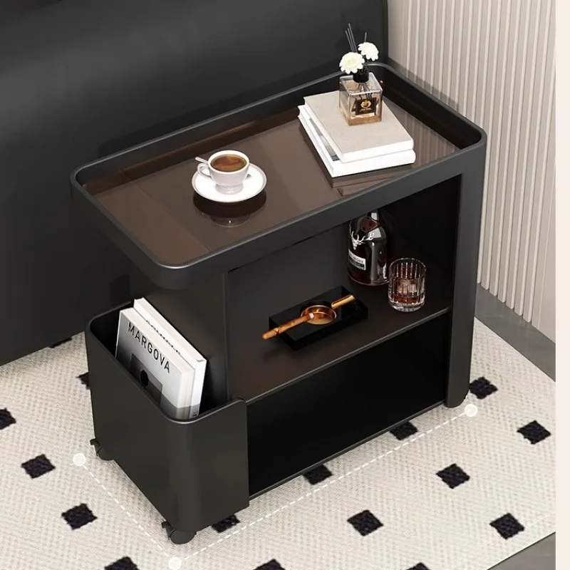

Light luxury creative living room mobile trolley wrought iron home sofa simple coffee table rack bedside table