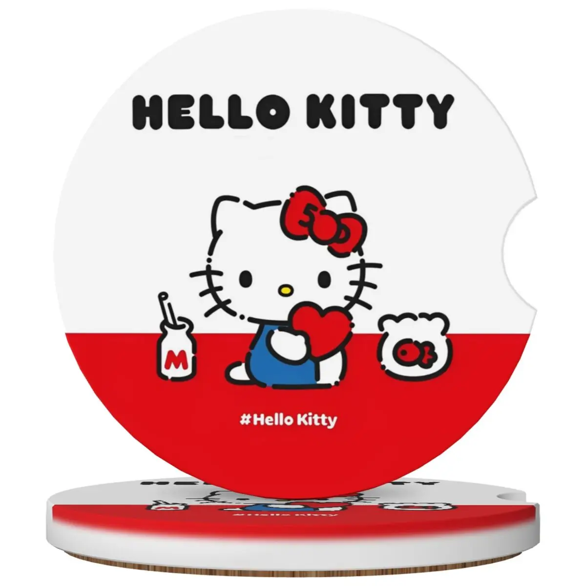 Kawaii Car Cup Coaster 2 Pack Hello Kitty Car Interior Accessories Universal Recessed Car Cup Holder Insert Coasters