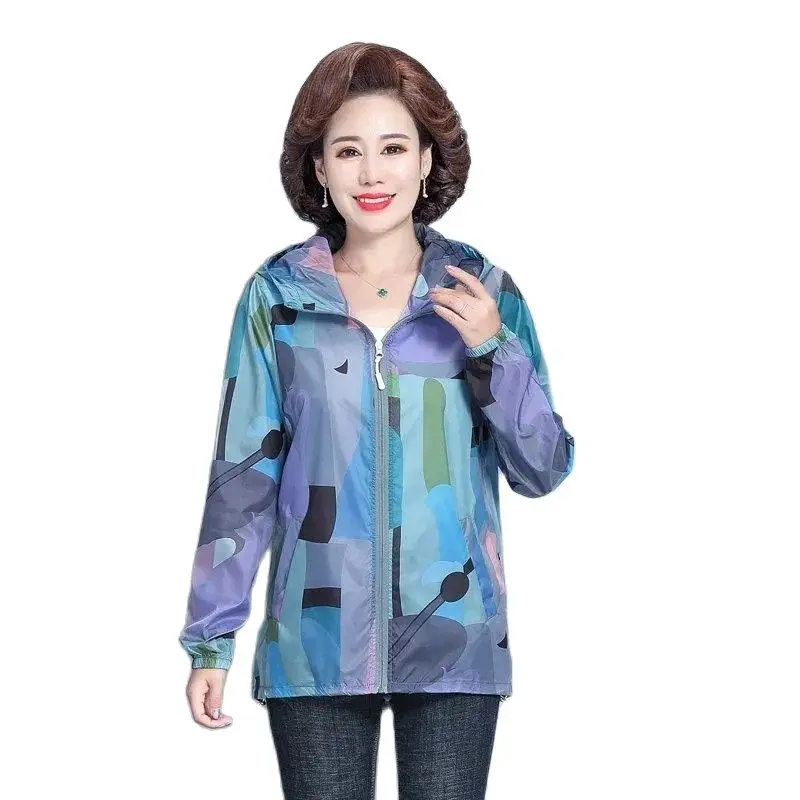 

Middle-Aged Elderly Women Summer Sun-Protective Clothing Thin Mother Fashion Temperament Sun-Shading Anti-Ultraviolet Jacket