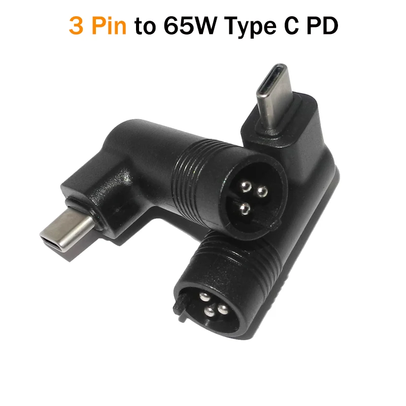 

3 Pin to USB Type C Converter Universal DC Jack Power Adapter USB C Connecter for MacBook Lenovo Asus Laptop Tablet Phone
