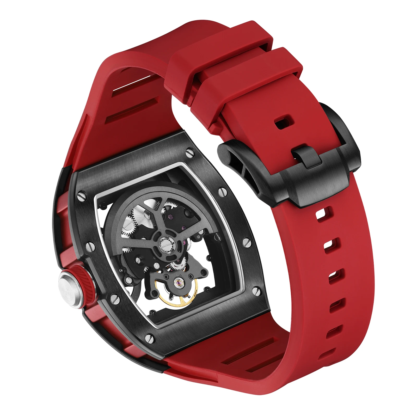 New Men Watches Luxury Brand Automatic Mechanical Watch Silicone Sports Casual Wristwatch Waterproof Clock Male Gift Automatic