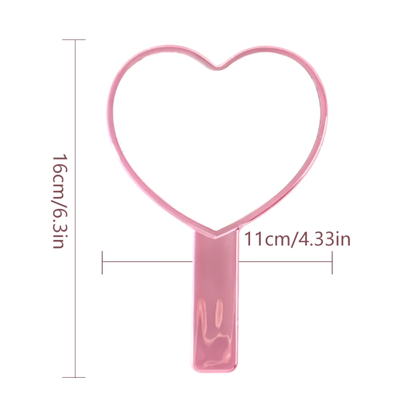 مرآة محمولة على شكل قلب سائلة، مرآة لمستحضرات التجميل لسطح المكتب، مرآة مكياج للسفر، مرآة معدنية عالية الوضوح #6