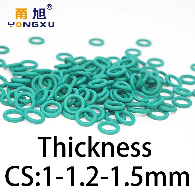 O-ring Thickness 1/1.2/1.5 mm CS Fluorinated Rubber FKM Temperature Resistant Sealing Complete Rubber Ring