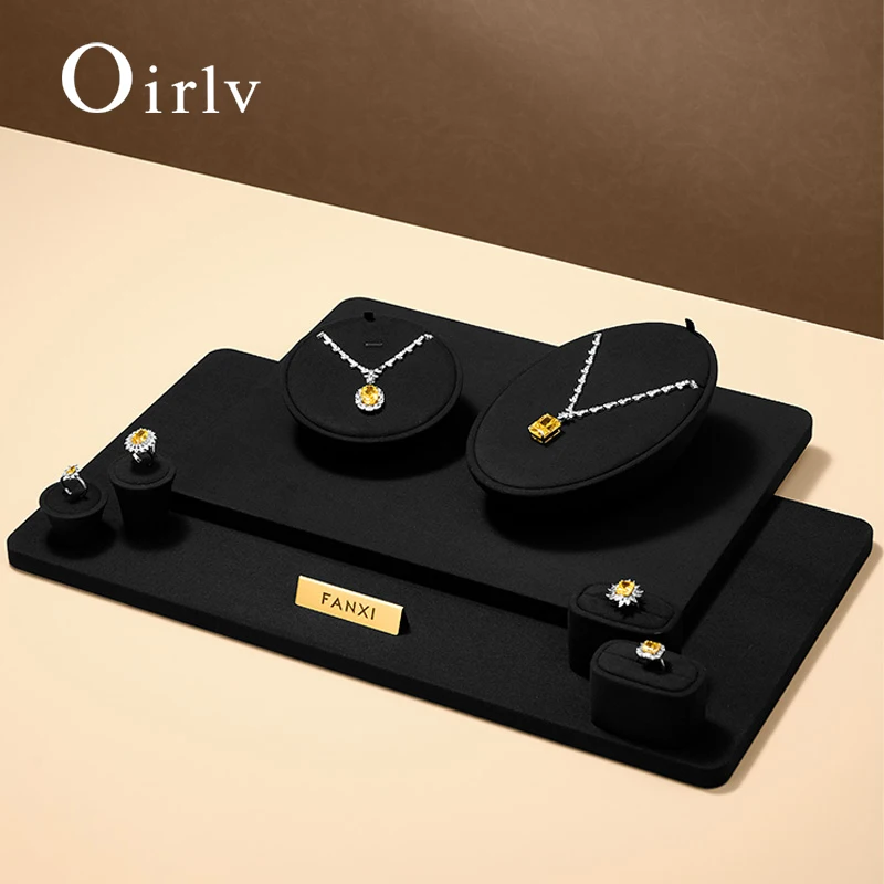 

Oirlv Black Jewelry Display Prop Jewelry Organizer Ring Earrings Necklace Pendant Bracelet Stand Exhibition Jewelry Display Rack