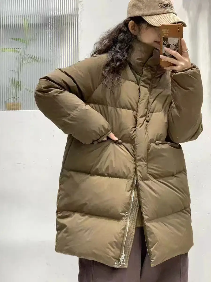 

2025 Winter New Women's Down Jacket Windproof Stand Collar Parkas