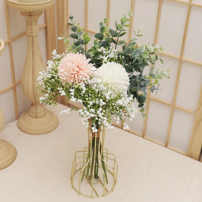 12pc Wedding Artificial Flowers Hight Quality Babybreaths Dandelion Bride Bouquets Wedding Home Vase Decoration Synthetic Flower