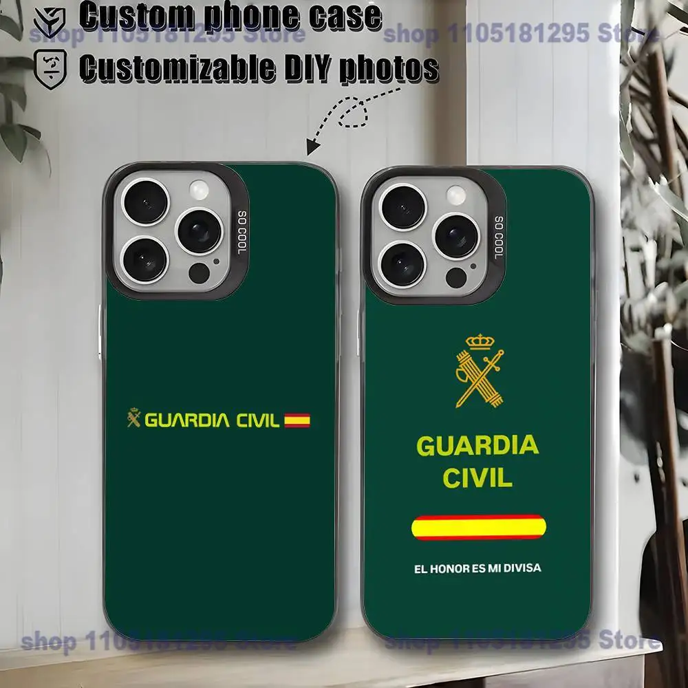 

Spanish Guard Civil Emblem Phone Case For iPhone17,16,15,14,13,12,11,Mini,Pro,MAX,plus,Black Matte Shockproof Cover