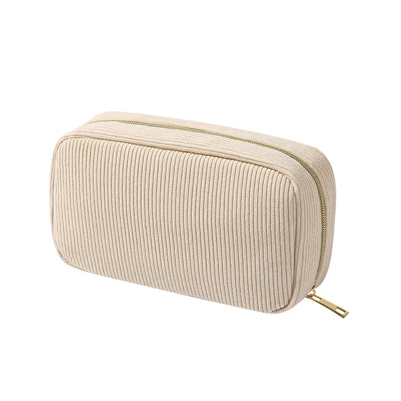 Corduroy Travel Cosmetic Bag Portable Makeup Storage Bag Purses Women Zipper Make Up Organizer Travel Storage Bag And Makeup Bag image 5