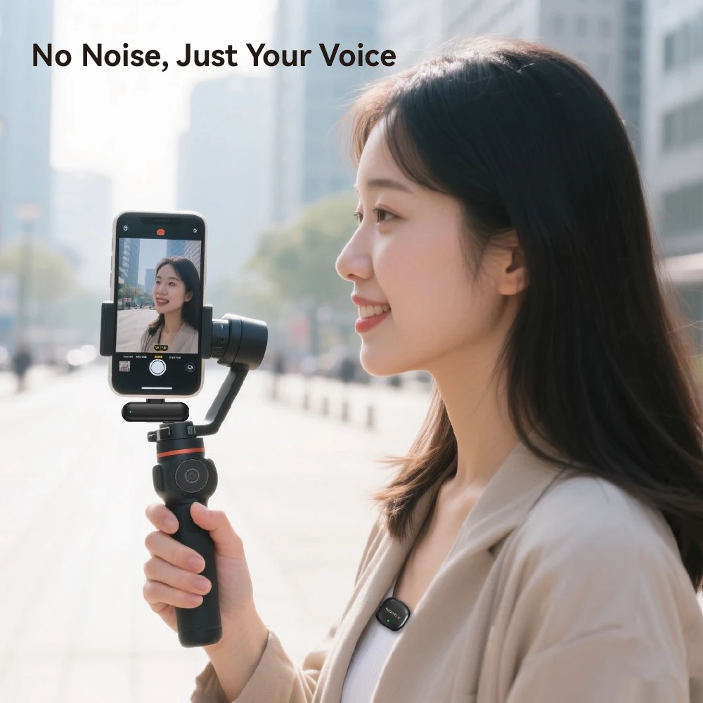 2025 New Dynamic Lapel Wireless Lavalier Microphone for iPhone Battery Noise Reduction Feature for Video Recording YouTube Vlogs