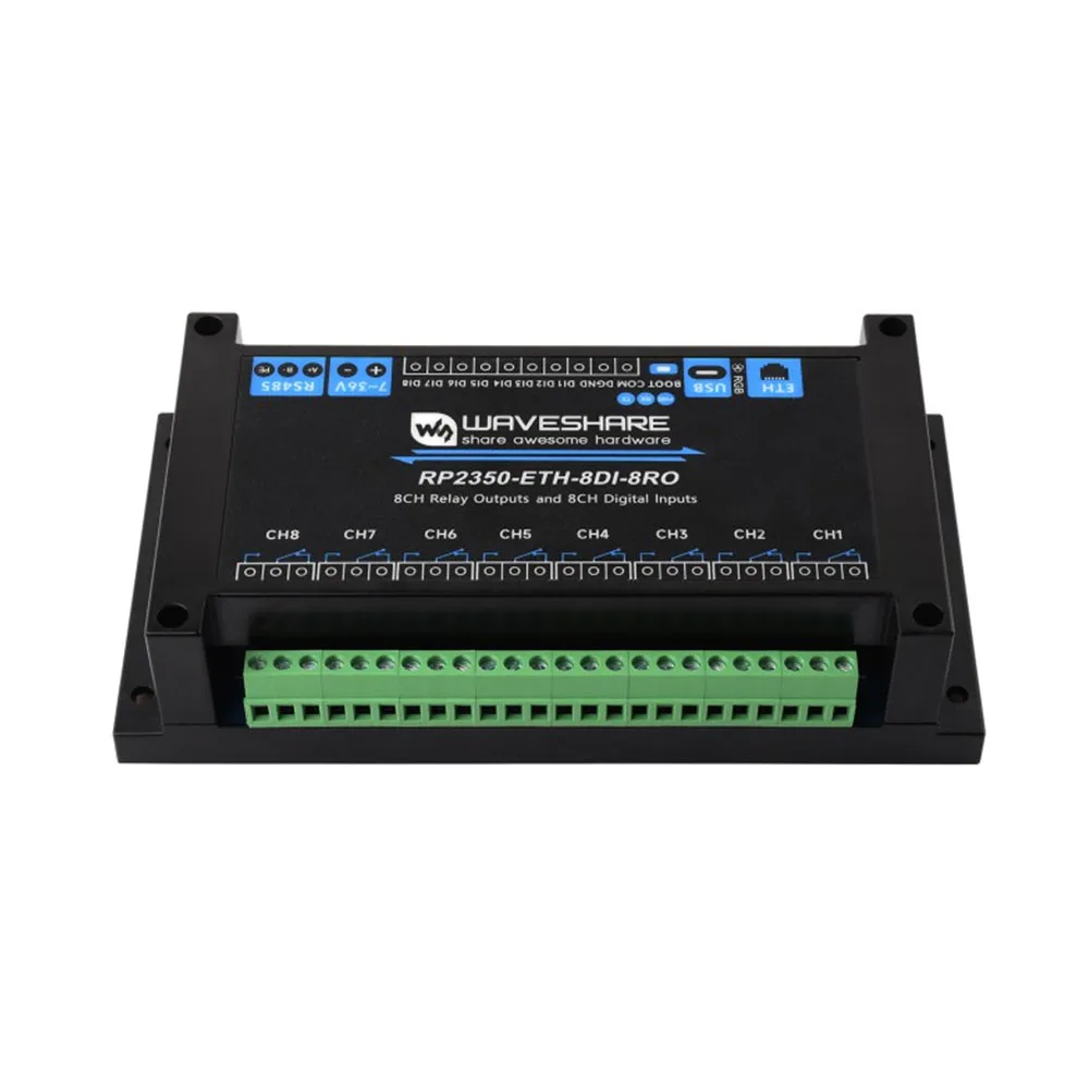 VoltSIndustrial 8-Channel RP2350 Relay Module Based On RP2350 Dual-core & Dual-architecture Microcontroller Supports Digital Inp