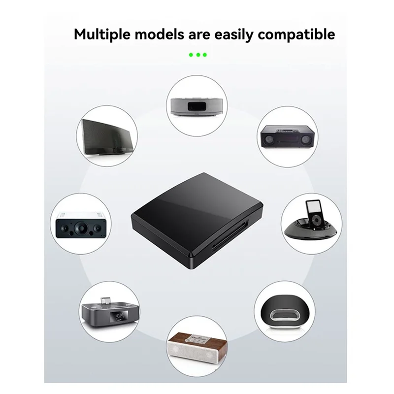 -BOFF Bluetooth 5.4 аудиоприемник для Iphone Ipod 30-контактный беспроводной музыкальный адаптер, стерео A2DP для 30-контактных док-станций