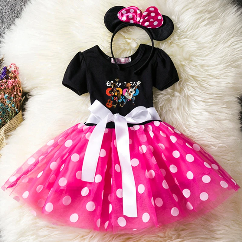 

Coco Kids Short Sleeve Polka Dot Princess Dress 1-6Y Party Baby Girls Clothes Cosplay Costumes