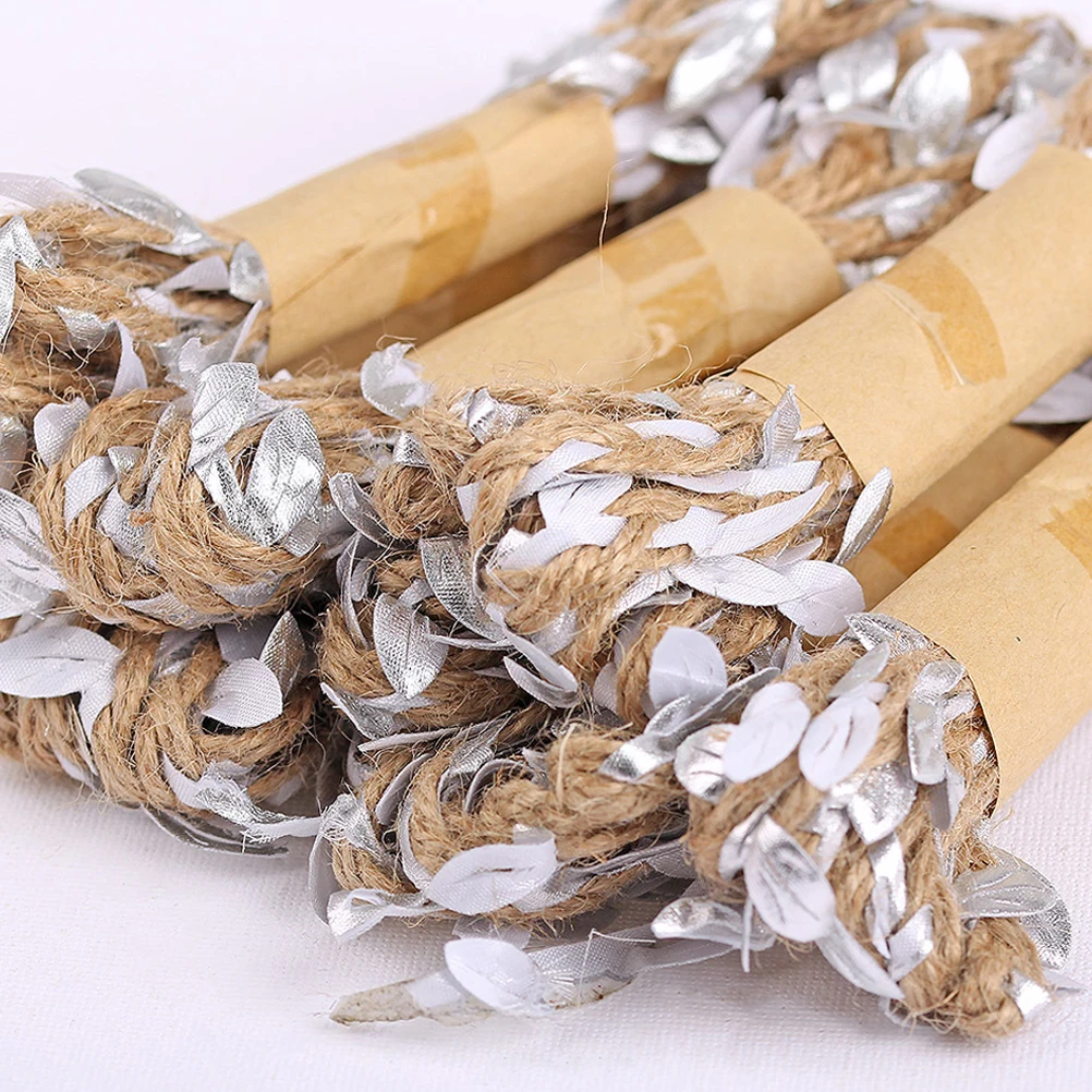 

2 Roll Simulated Leaf Packaging Rope DIY Accessory Decor Simulation Leaves Hemp Packing Flower Bouquet Decoration
