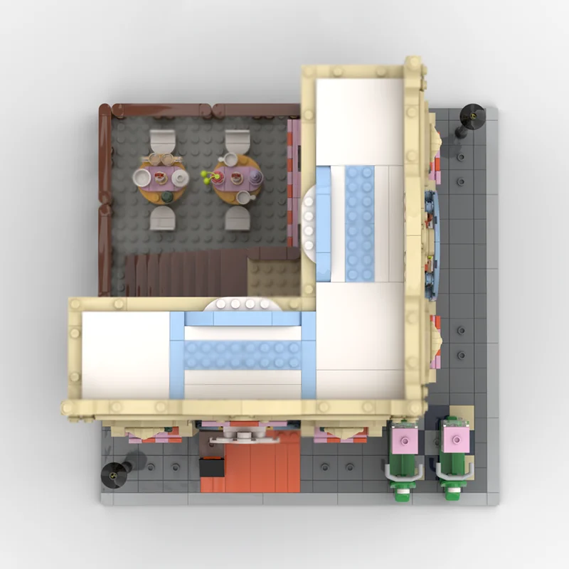 Moc Bausteine Modulare Restaurant und Kochen Schule Ecke Modulare Technologie Blöcke Weihnachten DIY Spielzeug Bau Geschenke