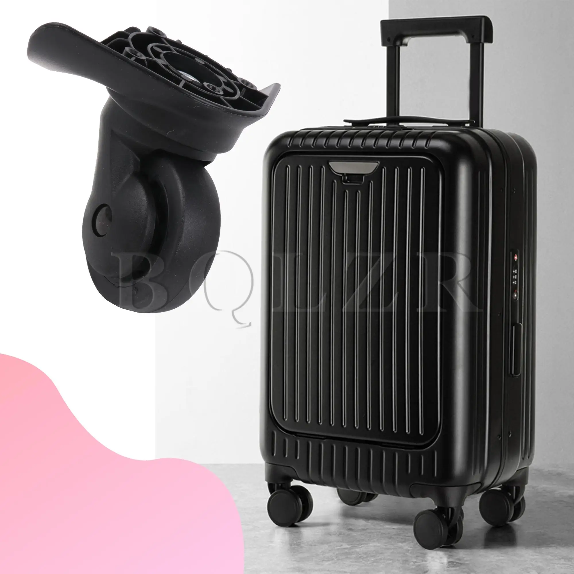 BQLZR Luggage Swivel Wheel Travel Suitcase Casters 2.95 Inches W076 Black Kit