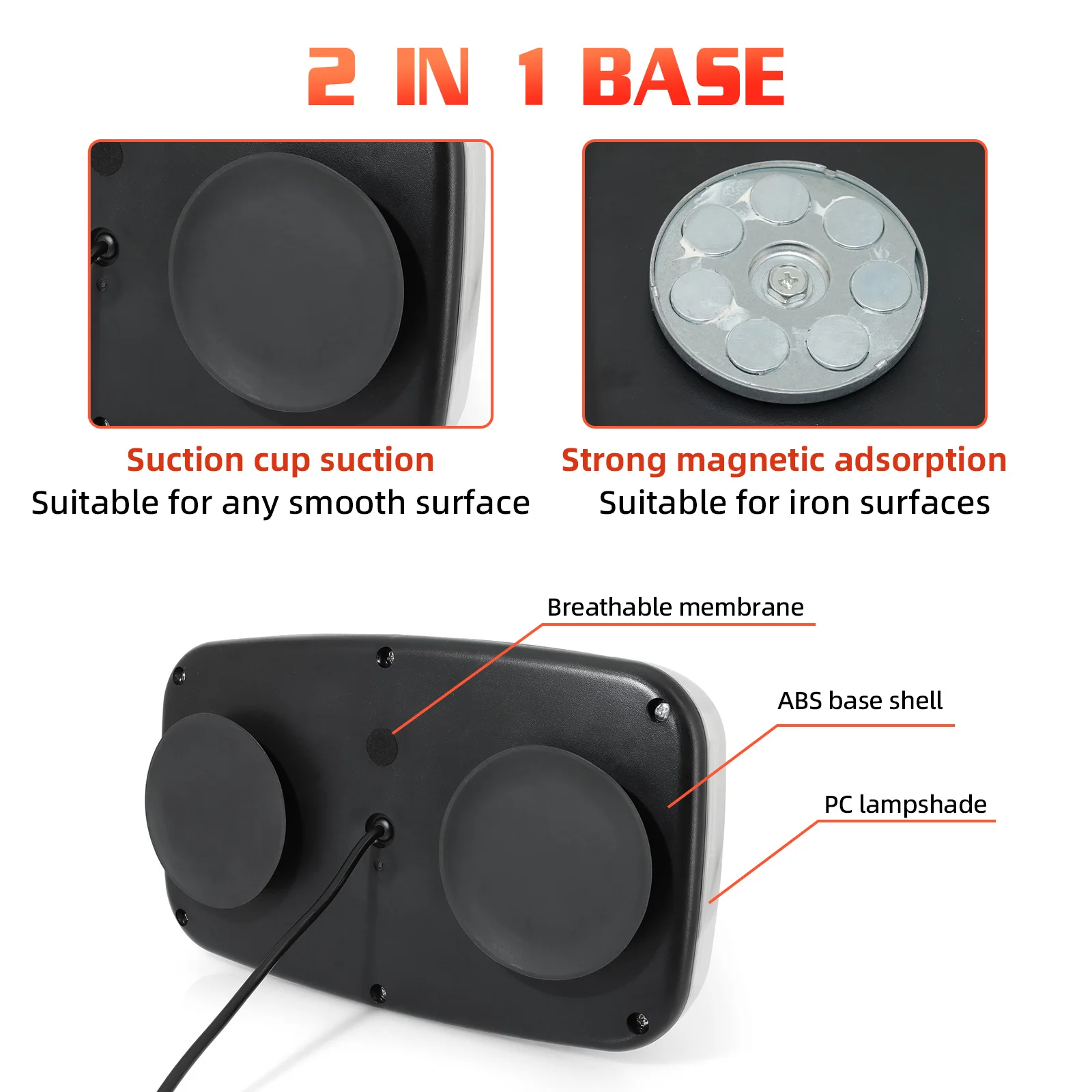 Luces estroboscópicas amarillas/rojas de 48LED para techo, lámpara de señal de emergencia para coche, luz intermitente de advertencia de seguridad, baliza para coches de 12V y 24V