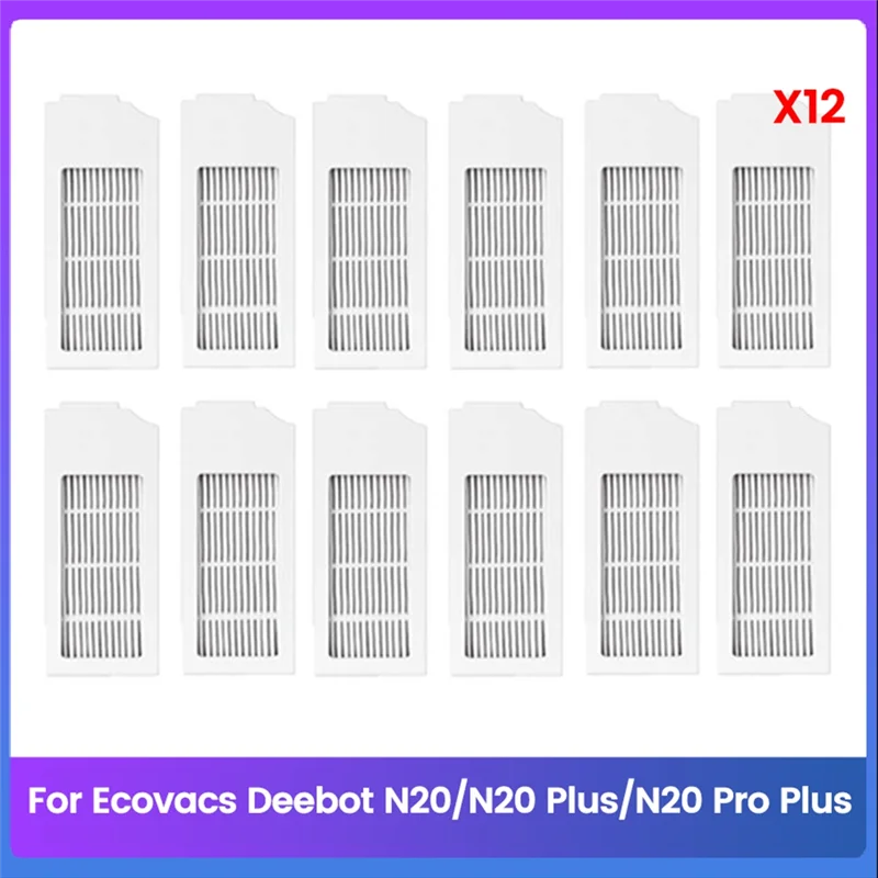 ABRW-12PCS filtros Hepa para Ecovacs Deebot N20/N20 Plus/N20 Pro Plus accesorios de vacío piezas de repuesto filtro lavable