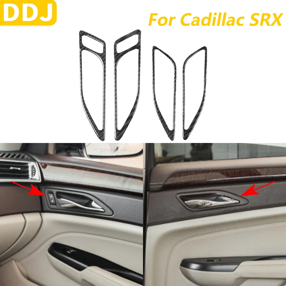 

For Cadillac SRX 2013-2016 Carbon Fiber Inner Door Handle Frame Panel Trim Cover Car Accessories Interior Decoration Sticker