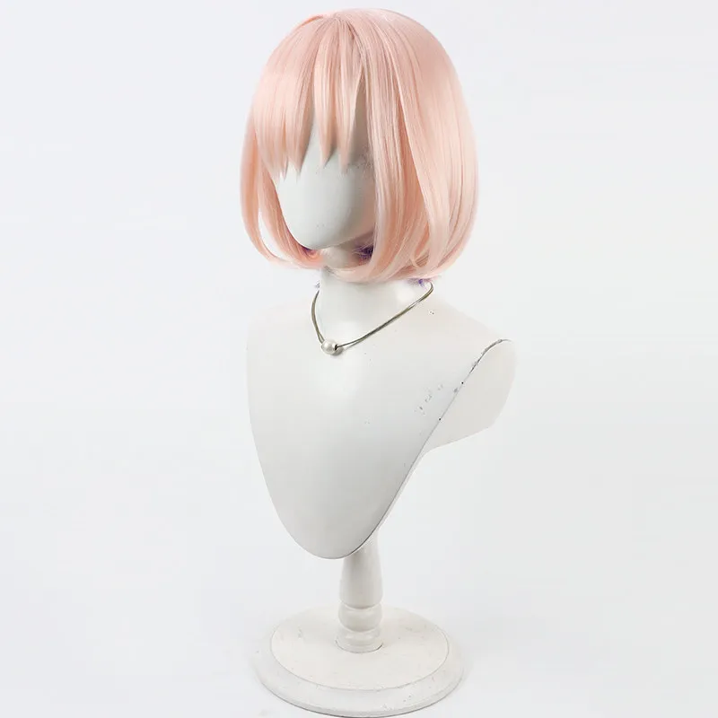 Game Mash Kyrielight Cosplay Wig Pink Short Cosplay Hair For Comicon Party Adult Women Men